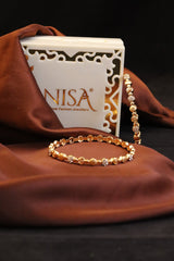 Nisa High Golden Polish White Stone  Design Bangles For Women and Girls.