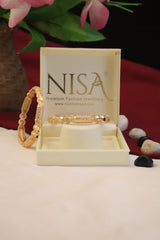 Nisa High Gold Polish Abstract  Design Bangles For Women and Girls.
