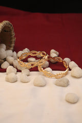 Nisa High Gold Polish Abstract  Design Bangles For Women and Girls.
