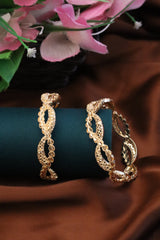 Nisa High Gold Polish Abstract  Design Bangles For Women and Girls.