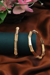 Nisa High Gold Polish Abstract  Design Bangles For Women and Girls