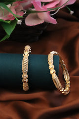 Nisa High Gold Polish Abstract  Design Bangles For Women and Girls.