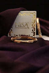 Nisa High Gold Polish Abstract  Design Bangles For Women and Girls