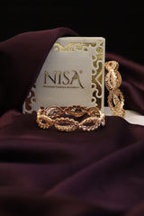 Nisa High Gold Polish Abstract  Design Bangles For Women and Girls.