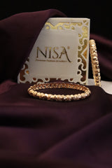 Nisa High Gold Polish Abstract  Design Bangles For Women and Girls.