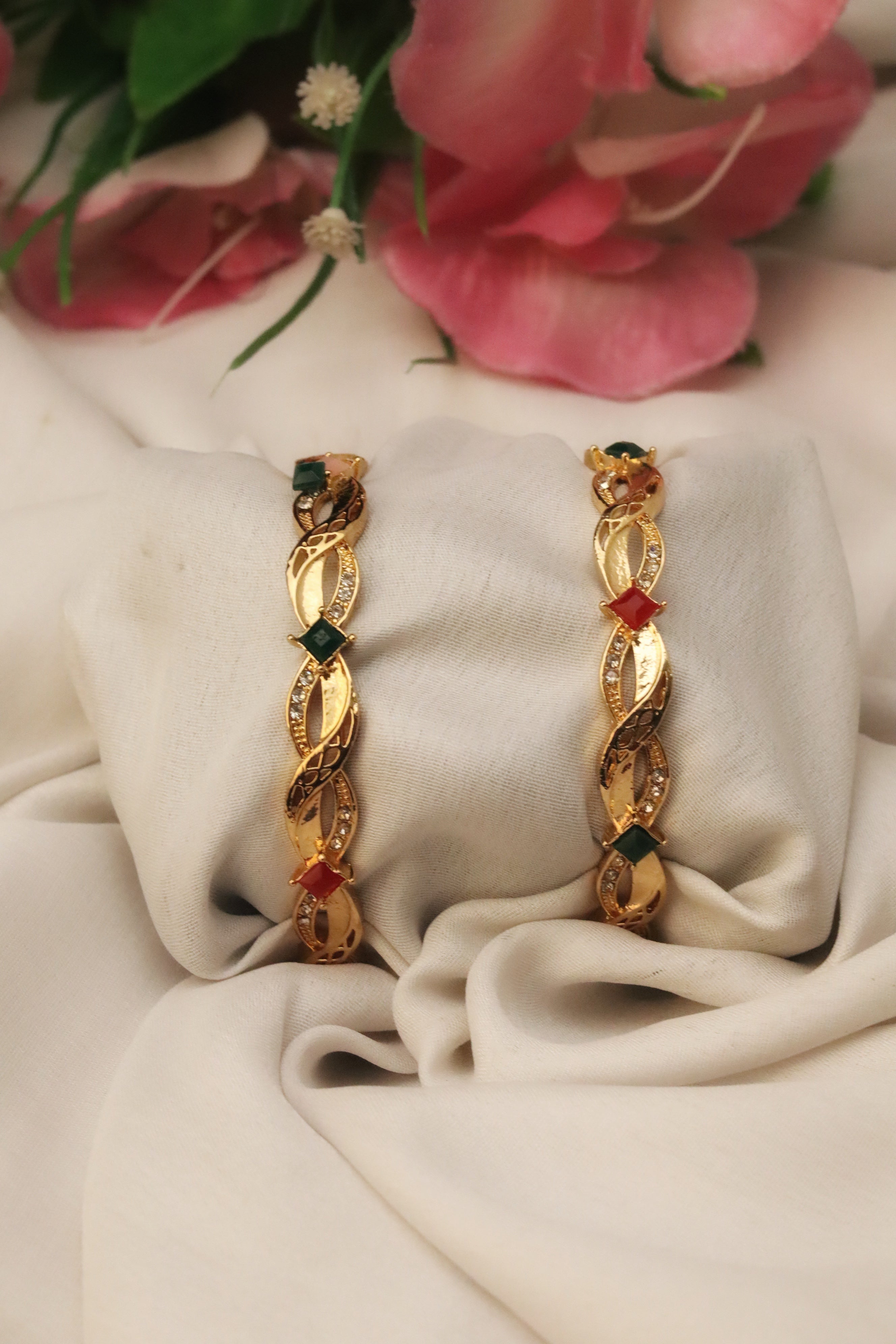 Nisa High Golden Polish  Design Bangles For Women and Girls.