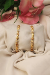 Nisa High Golden Polish White Stone  Design Bangles For Women and Girls.