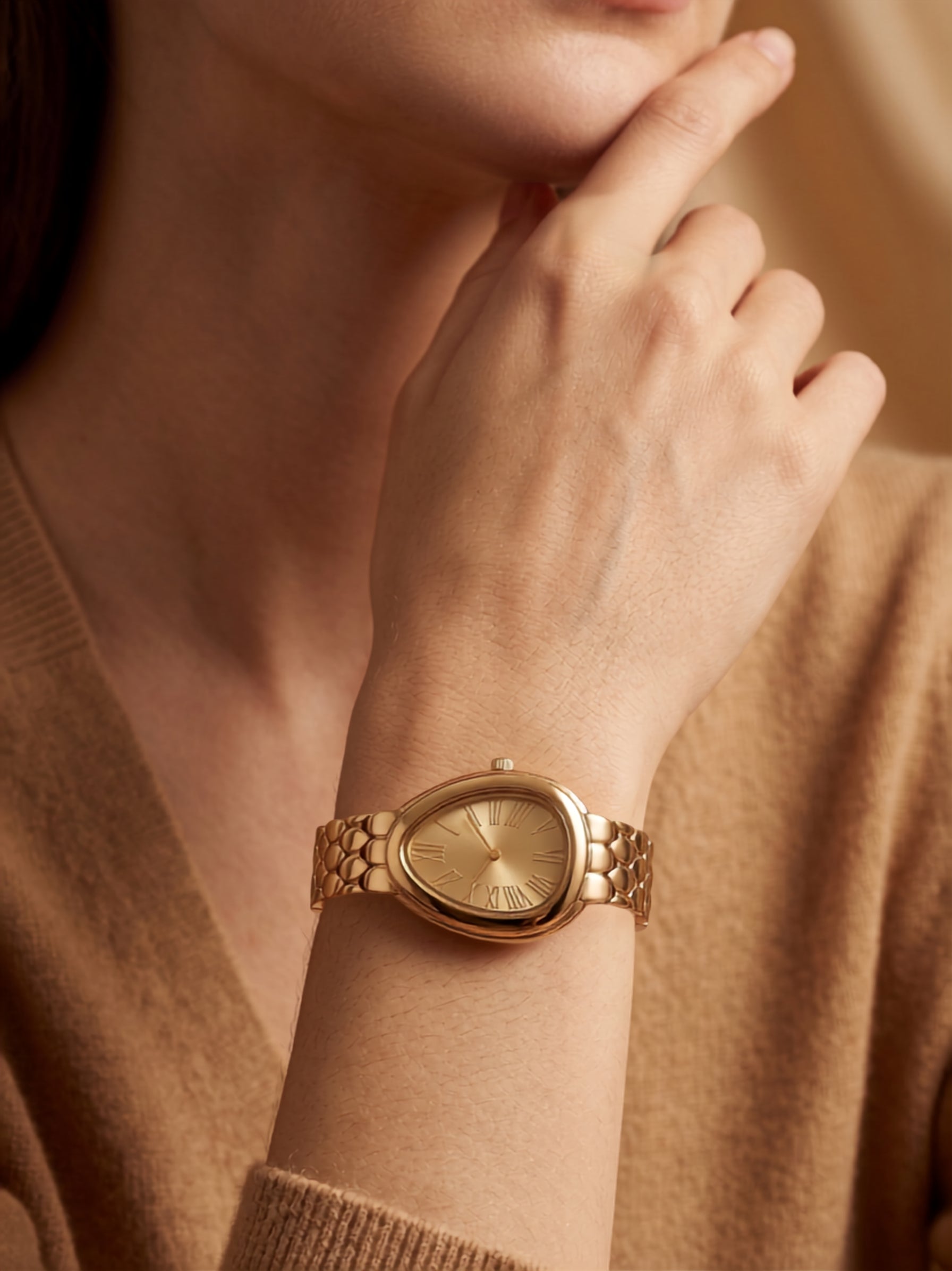 Classic Golden Teardrop Watch