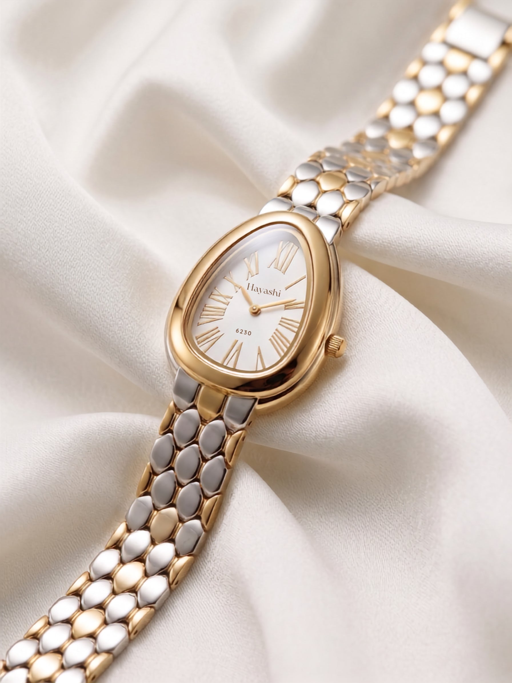 Classic Double - Tone  Teardrop Watch
