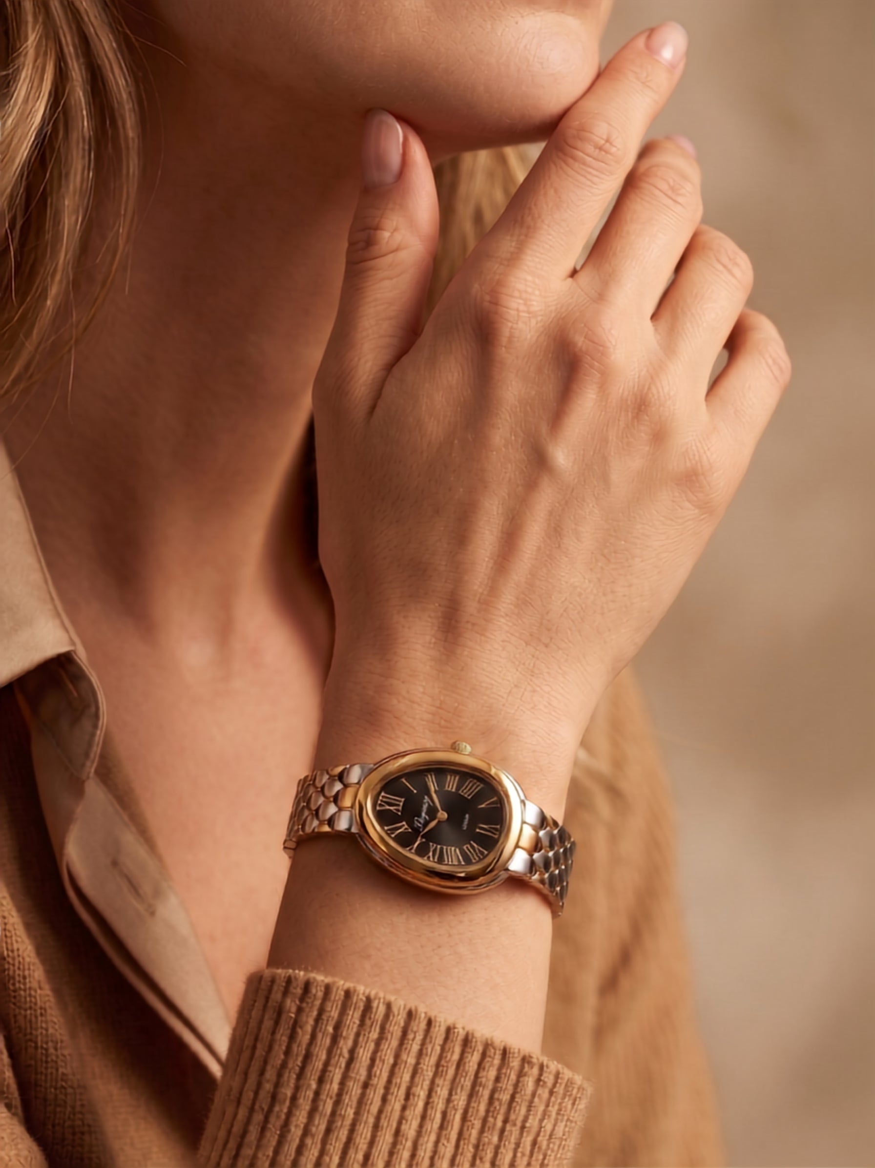 Classic Double - Tone  Teardrop Watch