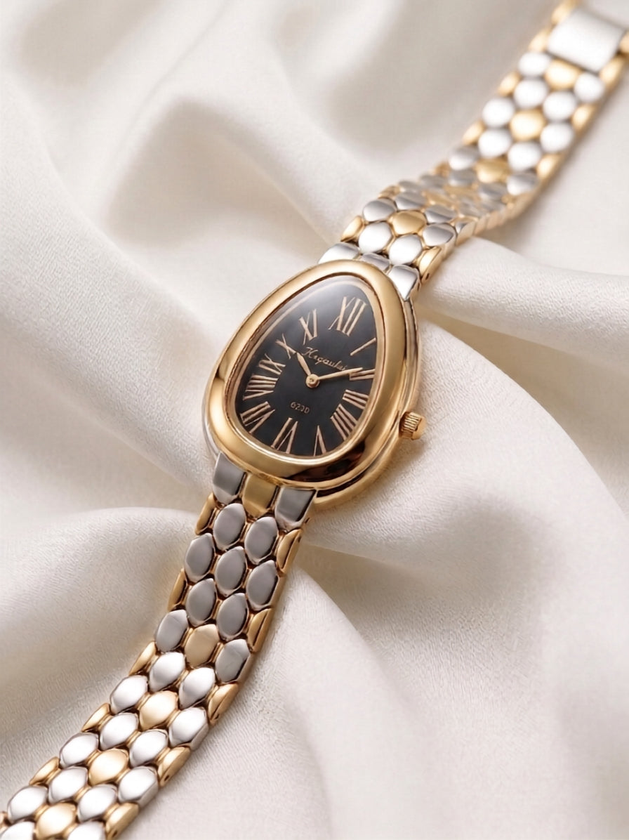 Classic Double - Tone  Teardrop Watch