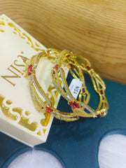 NISA Premium Fashion: Ruby Red & Sparkling AD Bangles
