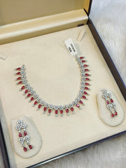 Nisa Ruby & AD Necklace Choker Set