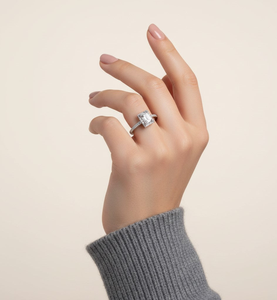 Nisa Premium Silver-Polish Choker Design With Diamond Studded Fingering For Women and Girls