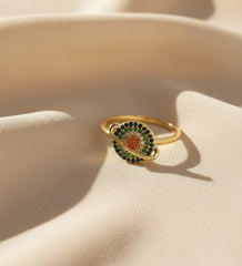 Nisa Premium Golden-Polish Top-Spinning Design With Diamonds And Studded Fingering For Women and Girls