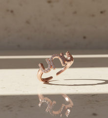 Nisa Premium Rose-Gold Polish Delicate Pretty Design With Diamond Studded Fingering For Women and Girls